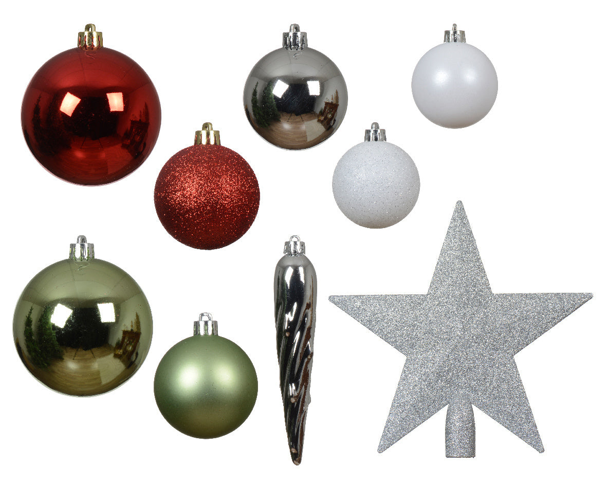 Kerstballen set mix groot/klein