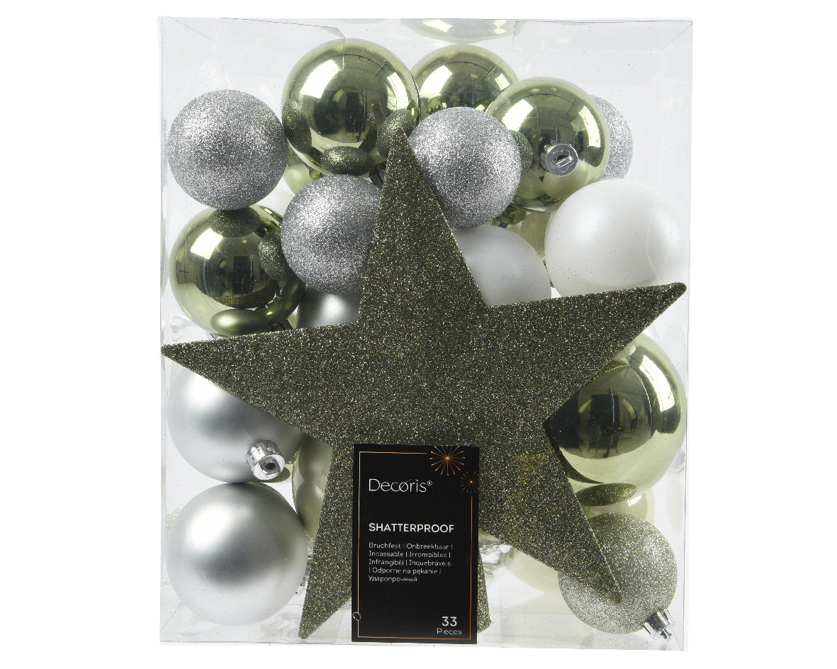 Kerstballen set mix groot/klein