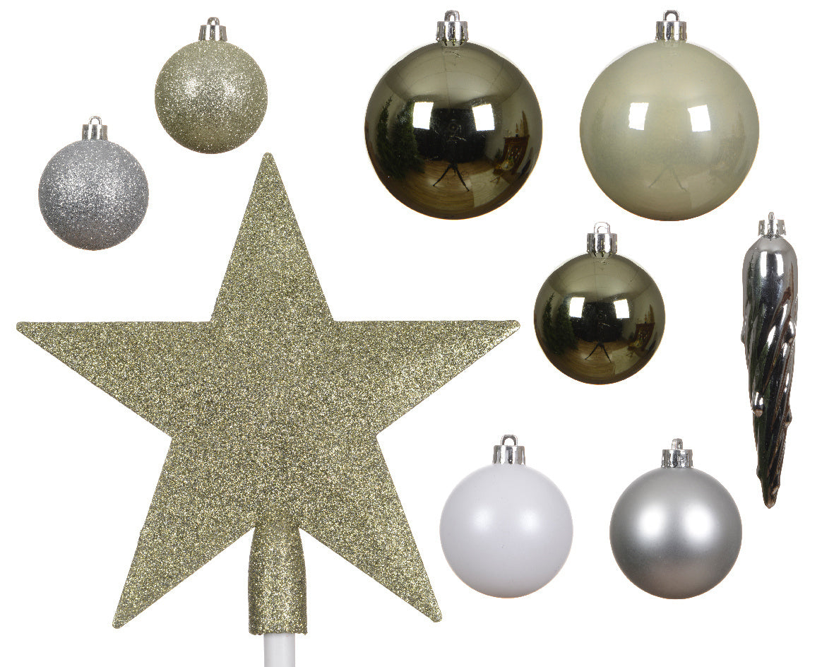 Kerstballen set mix groot/klein