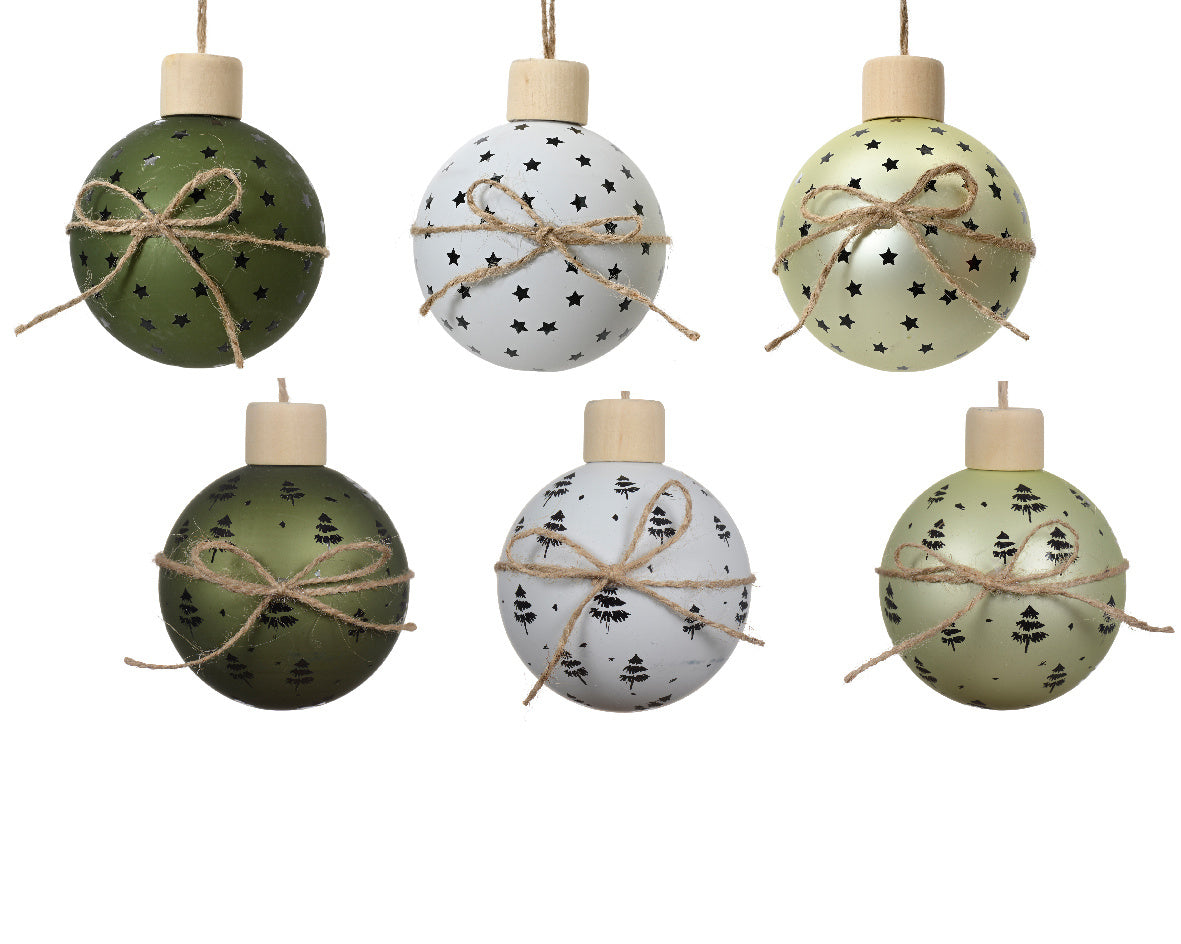 Kerstbal glas 3col ass