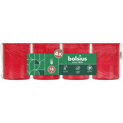 Navulling graflantaarn 4 stuks rood nr40 - Bolsius