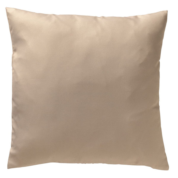 Buitenkussen 45x45 cm effen zandkleurig kussen met gladde stof