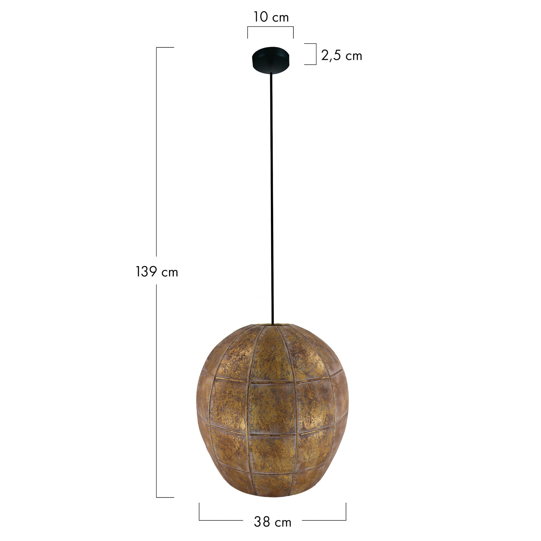 Hang lamp metaal 38x38x39cm