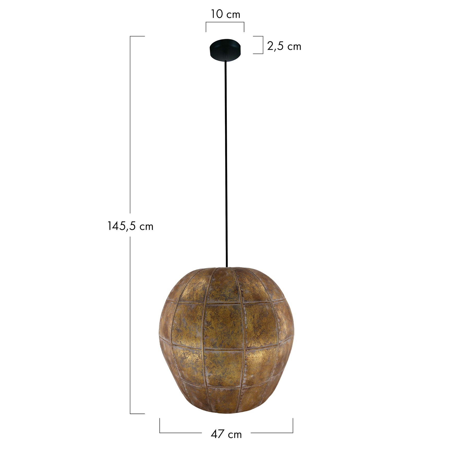 Hang lamp metaal 47x47x45.5cm
