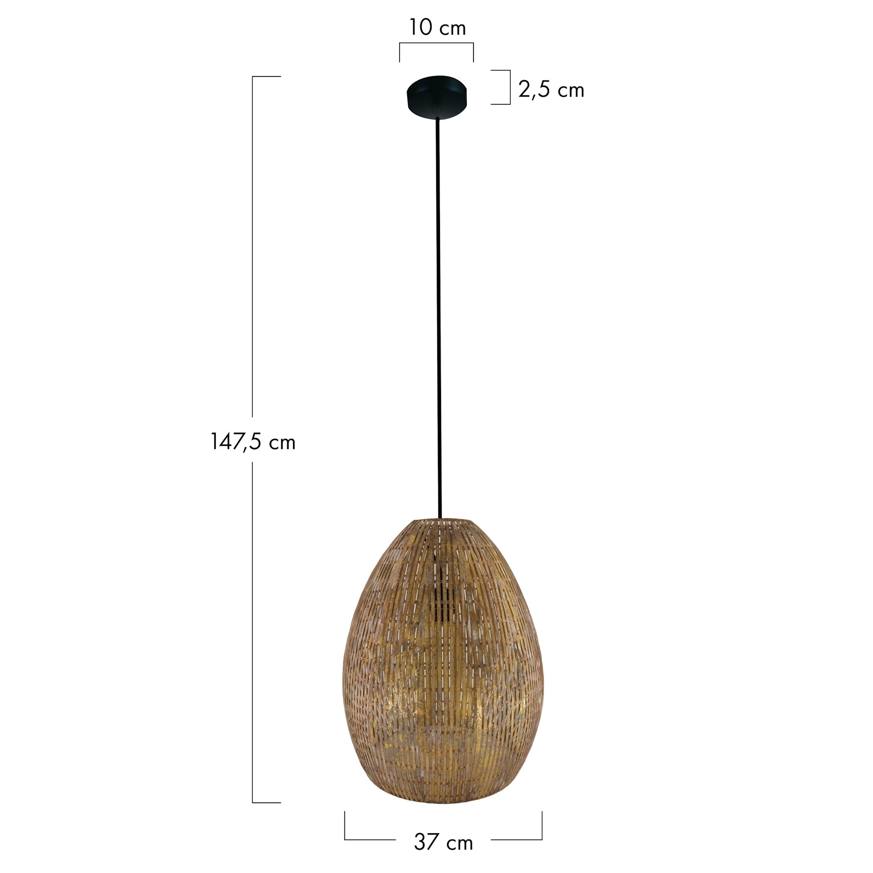 Hang lamp metaal 37x37x47.5cm