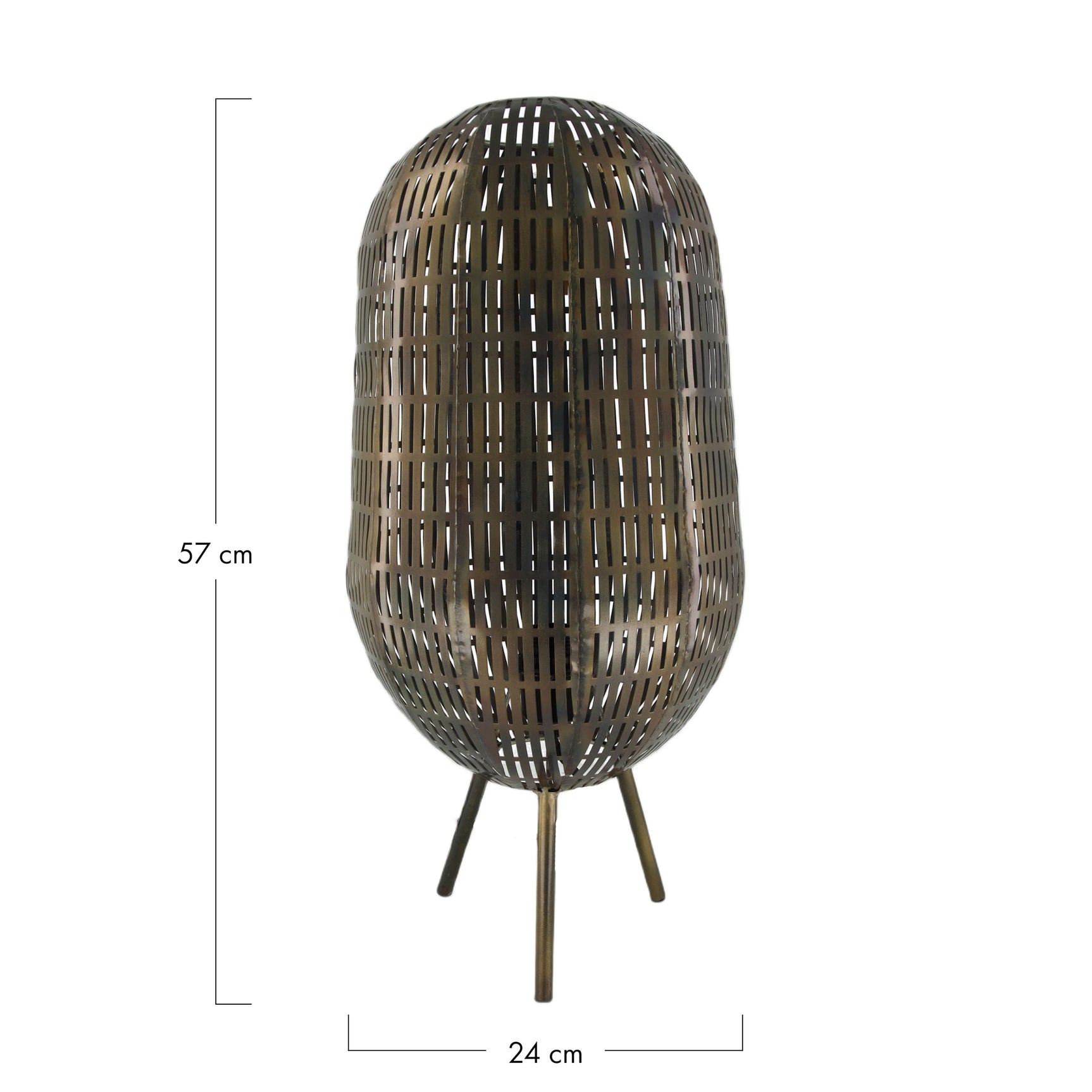 Tafel lamp metaal 24x24x57cm