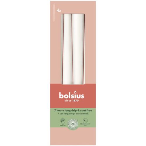 Gotische dinerkaars 245/24 Cloudy White per 4 stuks - Bolsius