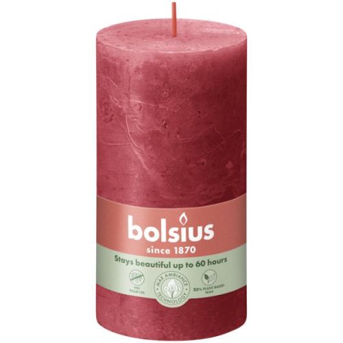 Stompkaars 130/68 Rustiek Delicate Red - Bolsius