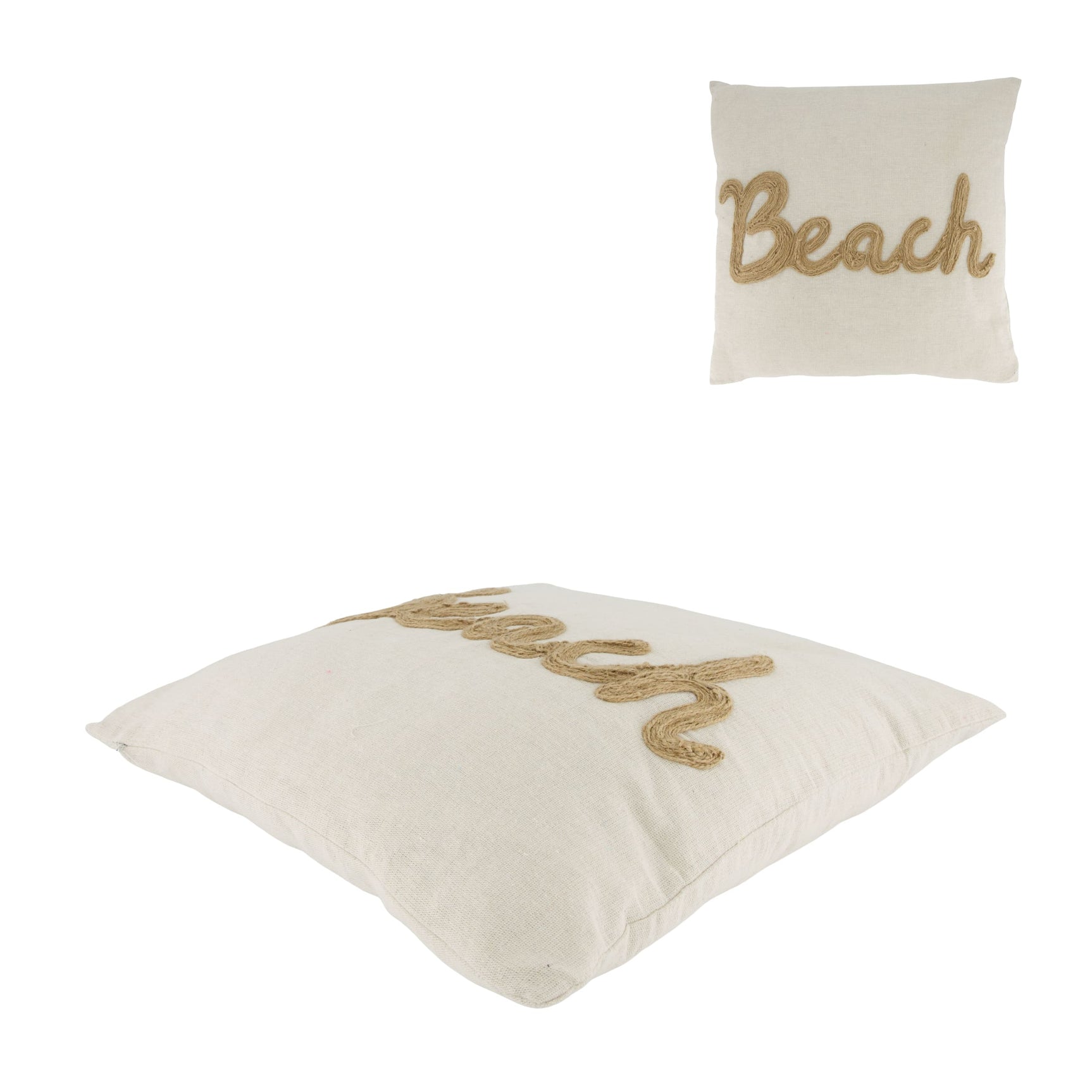 Kussen borduren strand jute