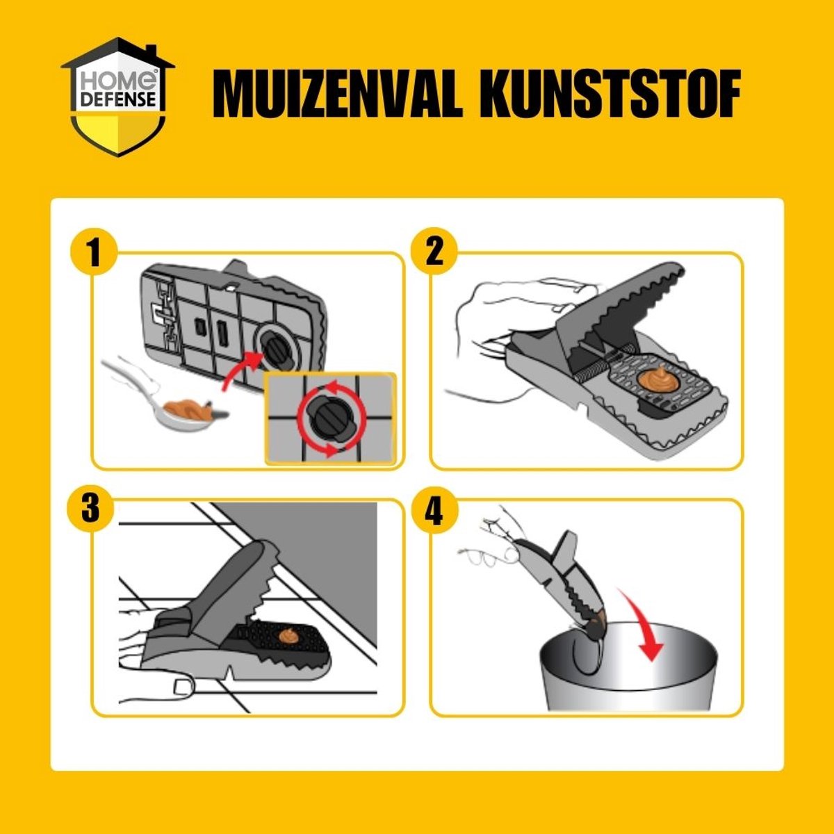 Kunststof Muizenval 2 stuks - HOME DEFENSE®