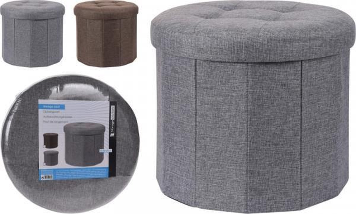 Opbergpoef rond 45x39cm van stof