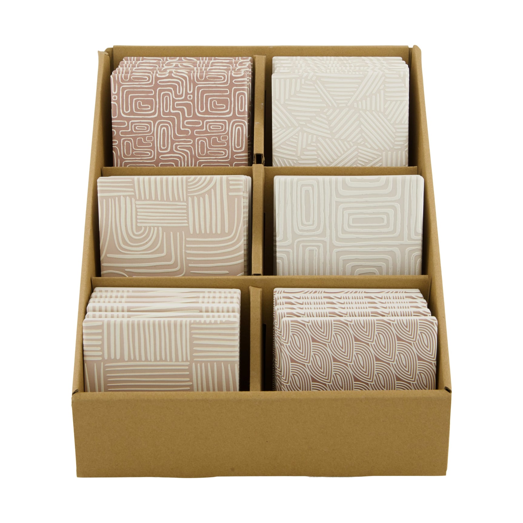 Onderzetter vierkant keramiek 10x10x0.65cm assorti