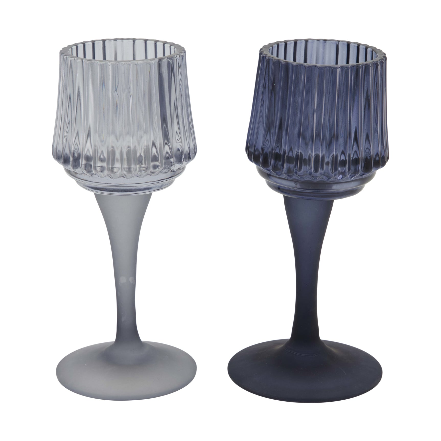 Theelicht houder glas 7.5x7.5x17cm assorti van 2