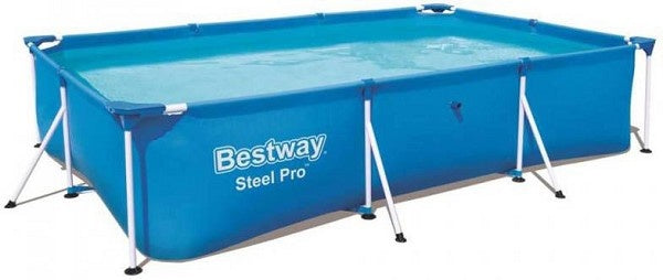 Bestway Steel Pro opzetzwembad blauw rechthoekig met metalen frame