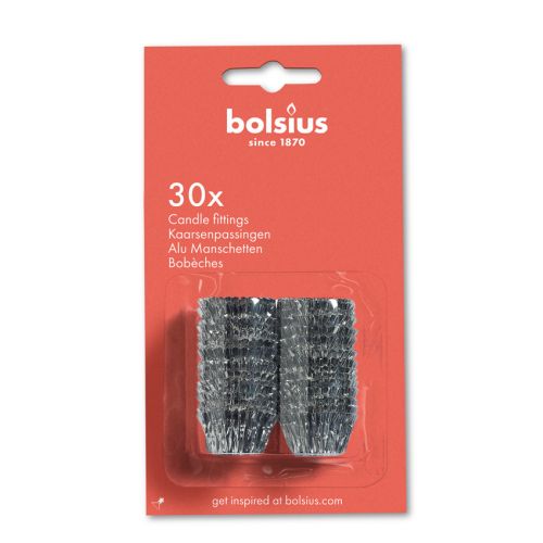 Kaarsenpassing manchetten blister 30 stuks hulzen - Bolsius