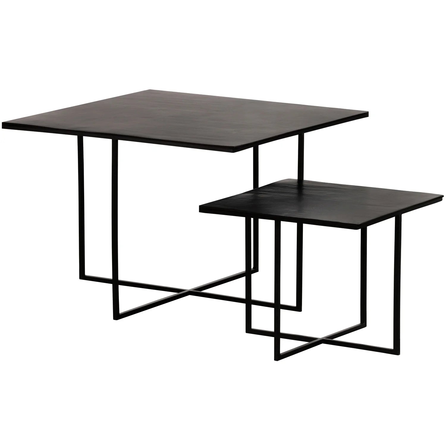 WOOOD - Set v2 Olan bijzettafels metaal warm bruin