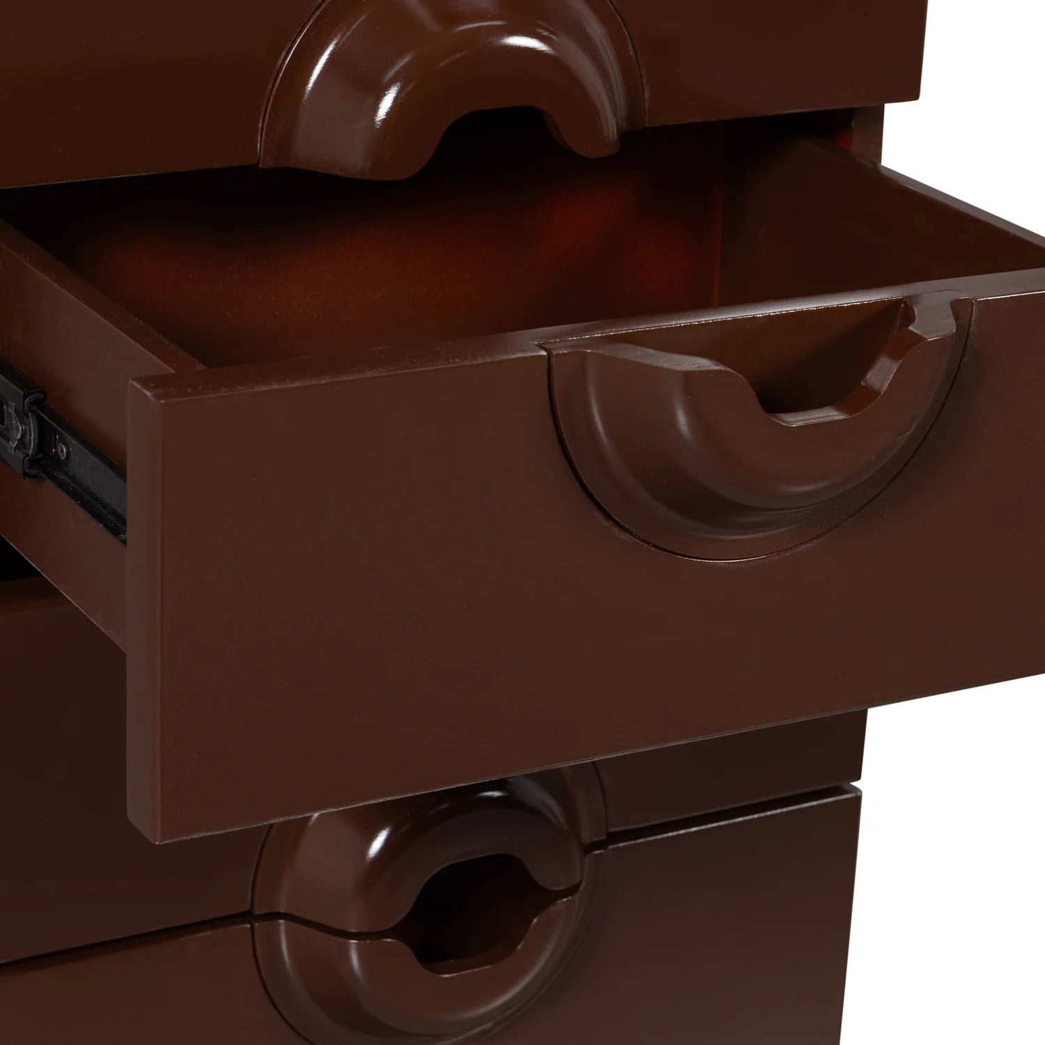 WOOOD - Merge ladekast 6 lades bruin/rood