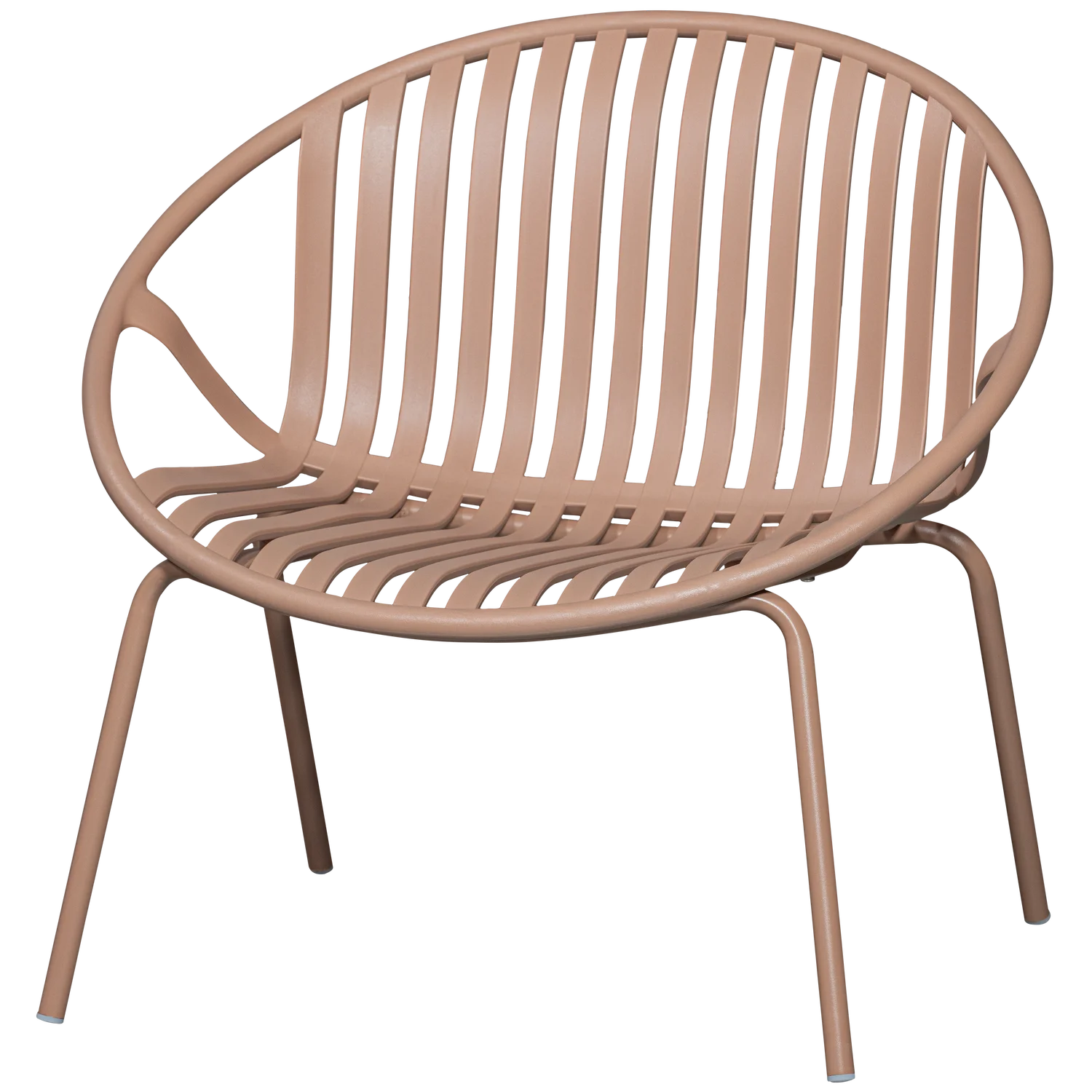 WOOOD - Bruce tuin fauteuil + hocker pp/metaal zalm roze