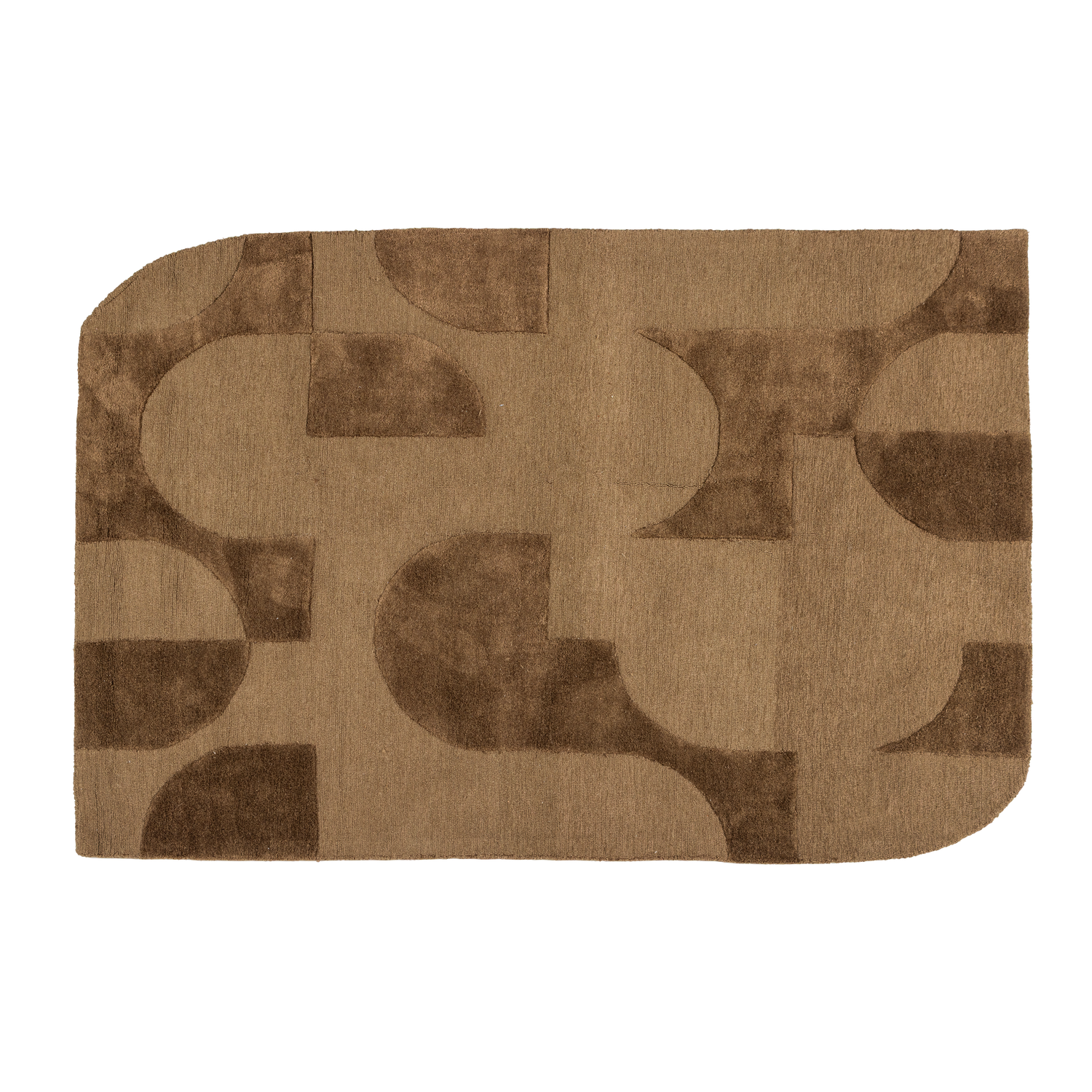 LIVO VLOERKLEED VISCOSE/WOL BRUIN 170x240 CM