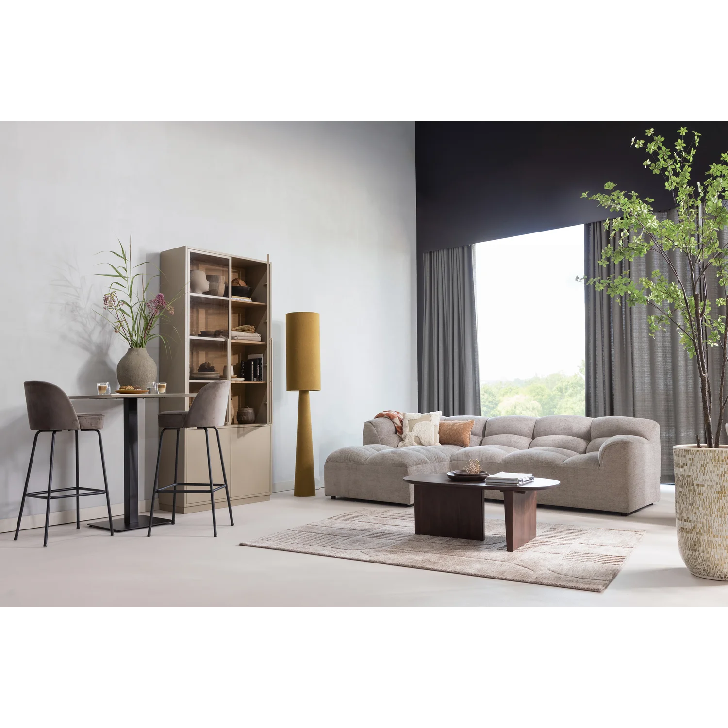 WOOOD - Lovi vloedkleed polyester/katoen taupe 170x240cm