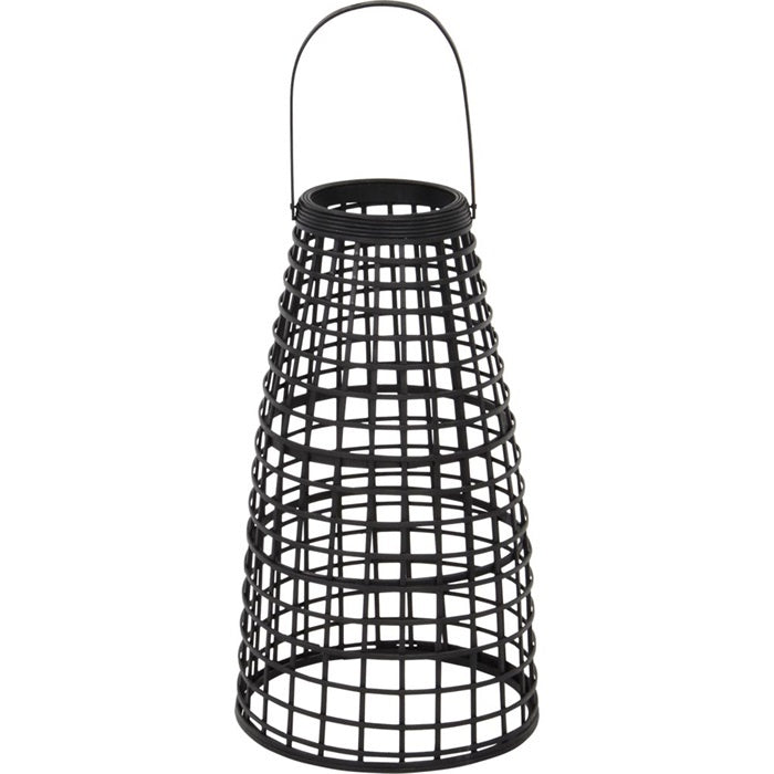 Lantaarn Anzu zwart met LED - Set van 2