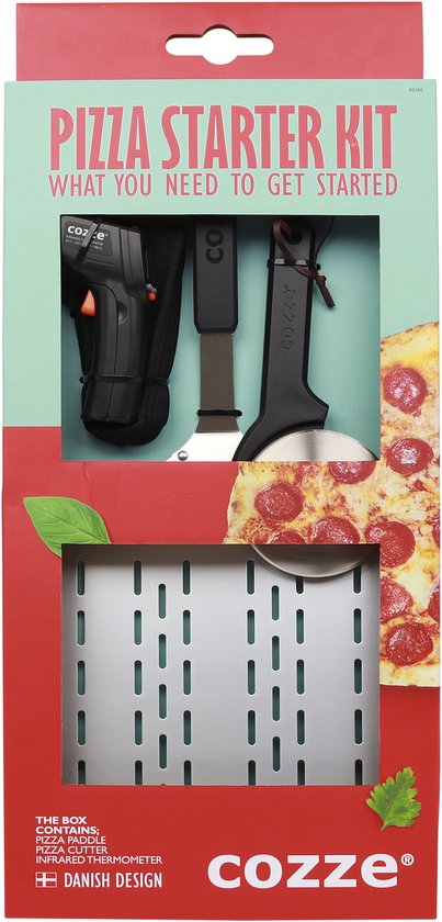 Cozze - Pizza giftset met pizzaschep, cutter en thermometer