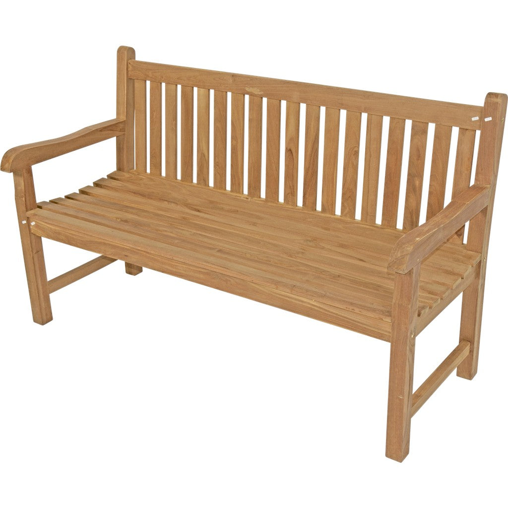Teakbank met rechte rug 150 cm