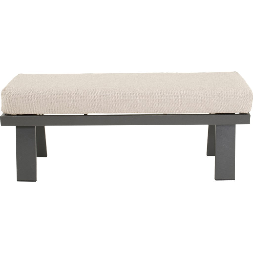 Loungebank Estoril met beige zitting op donkergrijs onderstel en poten