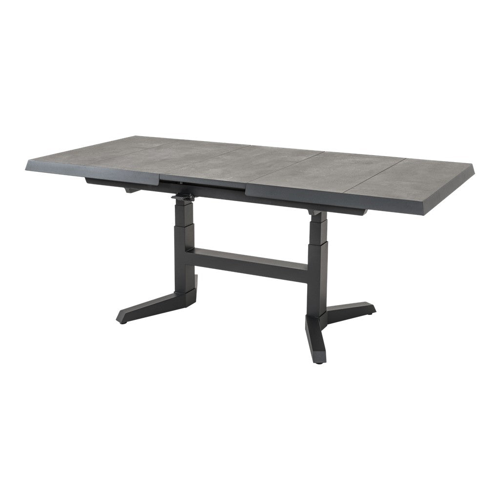 Verstelbare uittrektafel Murcia zwart 143/183x88x54/74cm - Lesli Living