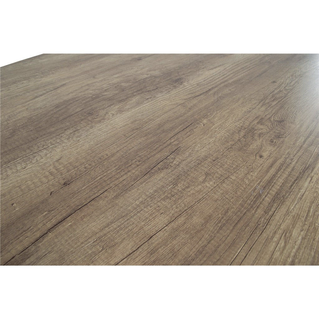 Houten tafelblad met zichtbaar houtnerf in lichtgrijze tint