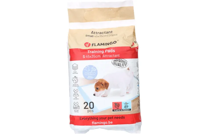 Flamingo Puppy Trainingsmat met Lokstof - Wit - 45 x 35 cm - 20 stuks