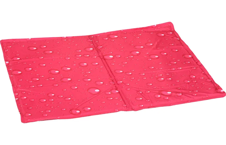 Fuchsia rechthoekige koelmat met waterdruppelprint en opgevouwen randen