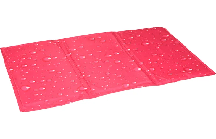Koelmat rechthoekig fuchsia met patroon van waterdruppels, L-formaat 90x50 cm