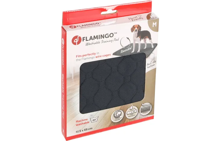Wasbare trainingsmat voor honden in grijze verpakking, antislip, maat M.