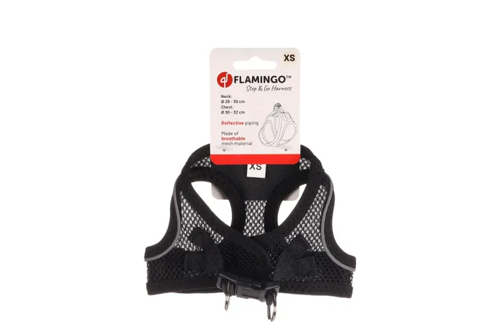 Flamingo - Harnas Step&Go Bento Zwart XS