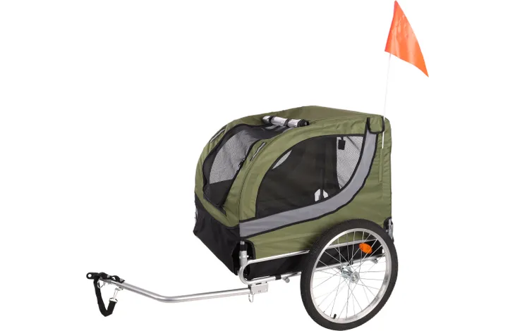 Groene Flamingo Tybalt fietskar met doorzichtig zijraam en oranje reflector