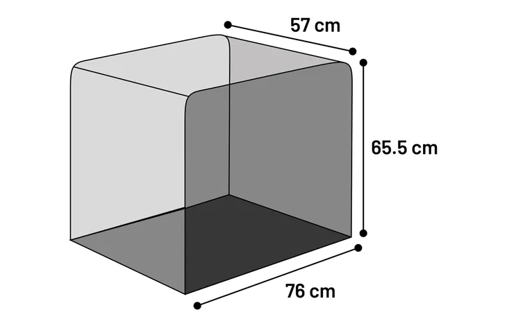 Fietskar Tybalt afmetingen: 76×65,5×57 cm (3D schets)