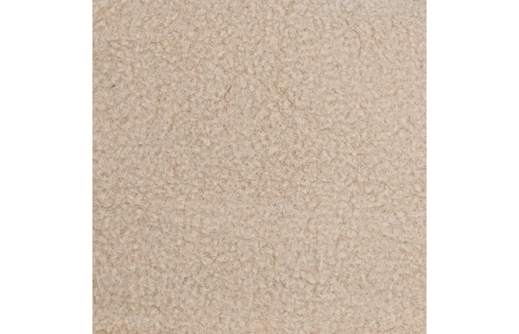 Beige kussenstof met een dichte, lusachtige structuur