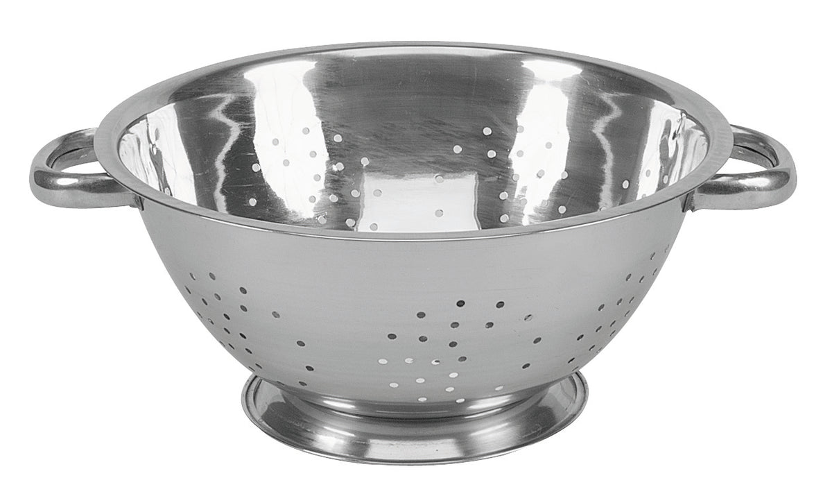 Kitchen Basics vergiet van roestvrij staal, 24 cm, geperforeerde zeef met handgrepen