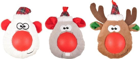 Flamingo Hondenspeelgoed Kerst - Bruin/Grijs - 13 x 7.5 x 21 cm