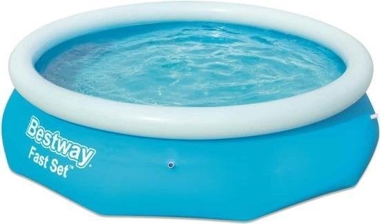 Bestway Fast Set rond zwembad 305x76 cm, blauwe kuip met witte rand