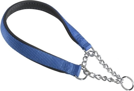 Ferplast Daytona blauwe hondenriem met ketting en haaksluiting