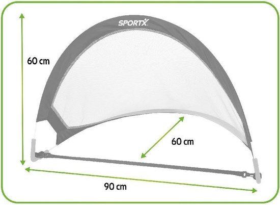 SportX Voetbaldoel 90x60x60cm (set van 2)