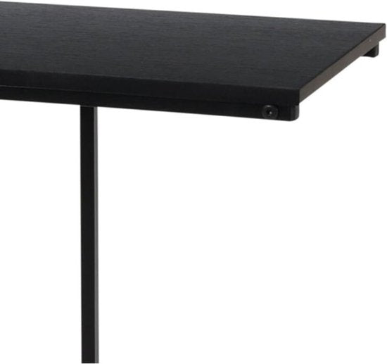 Bijzettafel metaal met mdf topblad - zwart