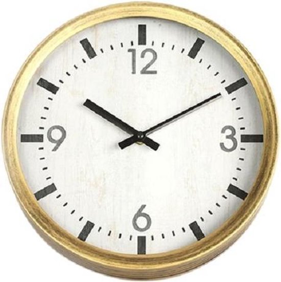 Countryfield - Wandklok Fleming 30 Cm Staal/nikkel Wit/goud