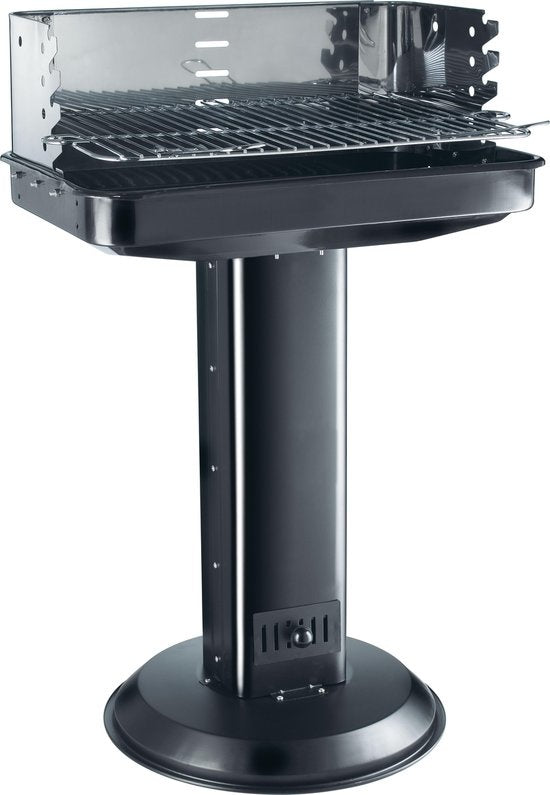 Garden Grill Zuilmodel Houtskool Barbecue zwart rechthoek