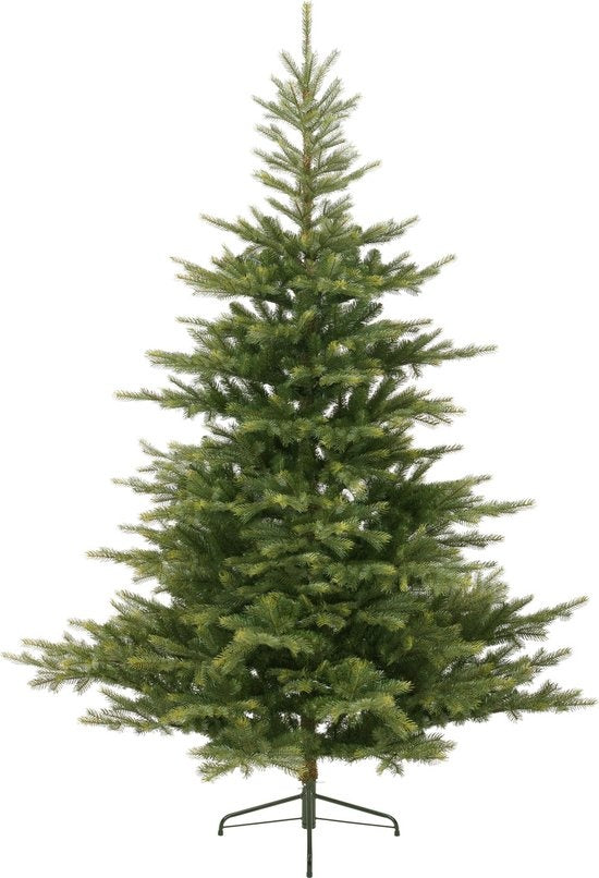 Everlands kunstkerstboom Grandis Fir met metalen standaard, groene naalden