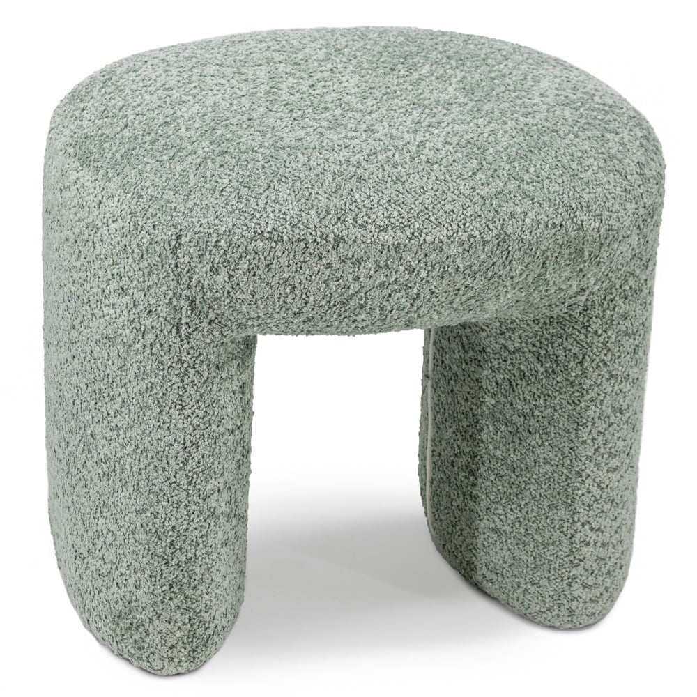 Poef Jolie in stof bouclé groen
