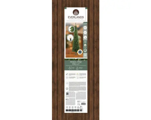 Everlands - Pencil Pine LED Kunstkerstboom - 180 cm hoog