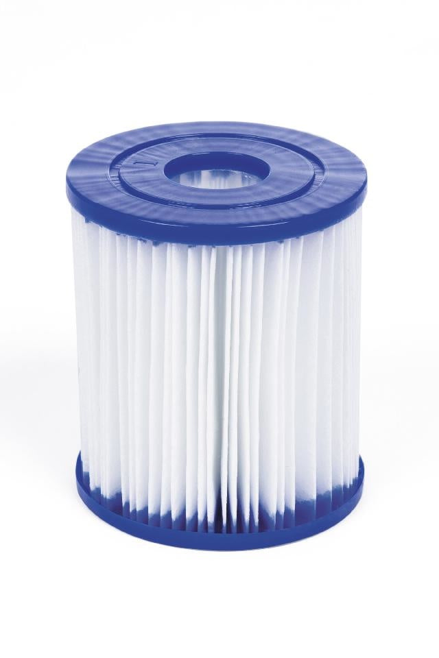Blauw-witte zwembadfilterpatroon met cilinderhuls